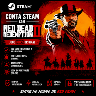 Red Dead Redemption 2 para PC em Conta Steam Compartilhada