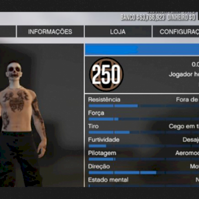 CONTA NIVEL 250 GTA V PC 60 MILHÕES / TUDO DESBLOQUEADO