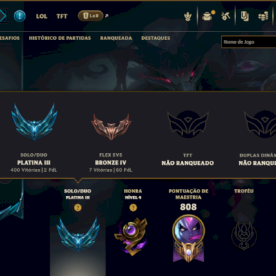 Platina 3 com TODOS os Champs e 129 Skins ( MONO JG ) - ( Nivel 598 )