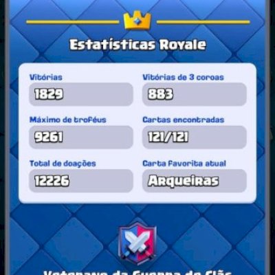 Conta de 8 anos de jogo no Clash Royale