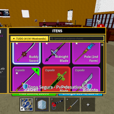 Conta Blox fruits e Brookhavem, itens