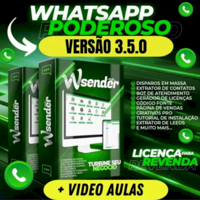 Wasender 3.5 + Instalead + SMS em Massa + Revenda