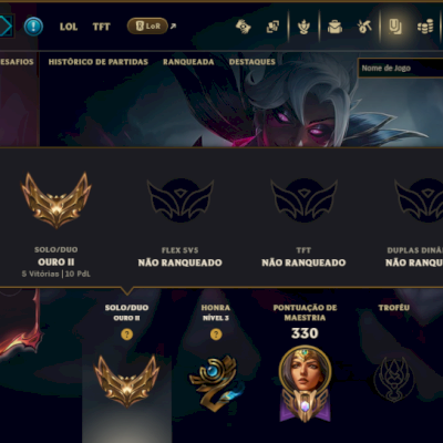 Ouro 2 com 120 Champs e 64 Skins ( MAIN ADC )