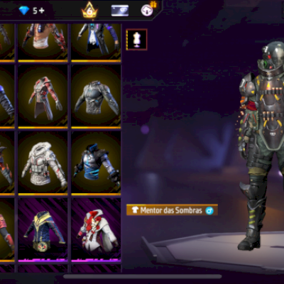 conta de free fire rara com angelical, pacote aventureiro e muito mais