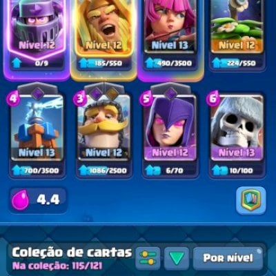 Conta Clash Royale nível 35 , 7817 troféus , evolução do mega cavaleiro