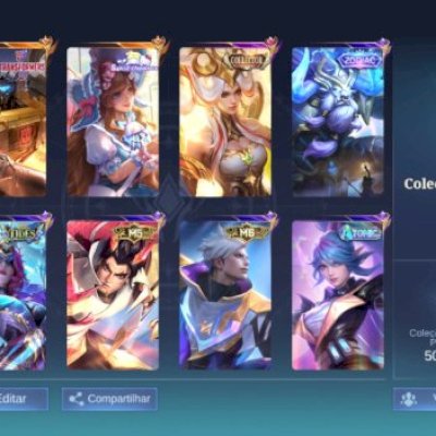 Conta épico IV, heróis: 87, skins: 175, nível: 87.