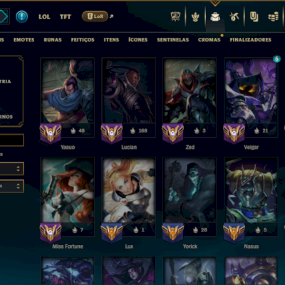 Prata 4 com TODOS os Champs e 90 Skins ( Mais de 600 Jogos )