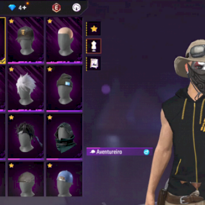 Conta com pe descalço e aventureiro sombra roxa etc