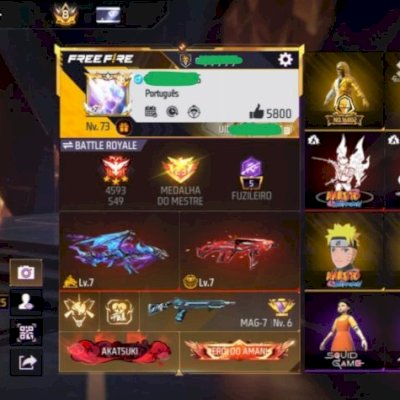 CONTA FREE FIRE RARA - COLECIONADOR