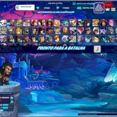 Brawlhalla com todos os legends e 2 crossovers