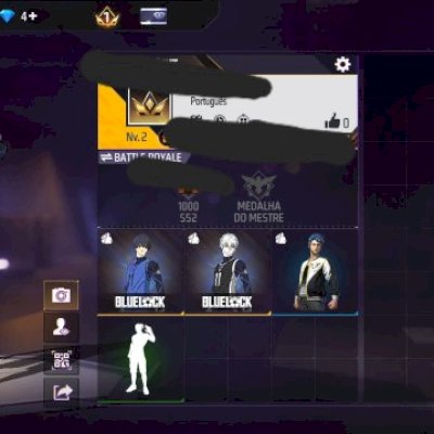 CONTA FREE FIRE NIVEL 2 + 1 SKIN DO ISAGI + 1 SKIN DO NAGI + 1 SKIN + MOCHILA