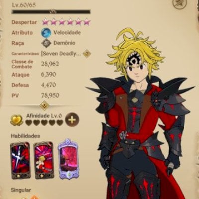 Conta 7ds Grand Cross com personagens da colab