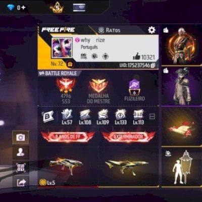 CONTA DE FF GEMADA COM 600+ PEITAS/FITINHA/2 ANJO F/ARMA EVO/BANDEIRÃO/E MUITO +