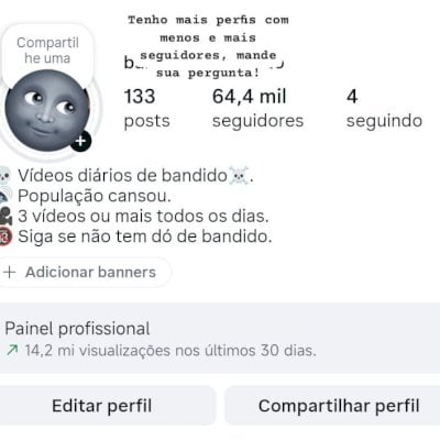 Conta insta 70k (orgânico)