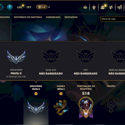 Prata 2 com TODOS os Champs e 159 Skins ( ADC / JG / MID )