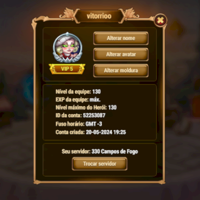 Conta Hero Wars Dominion Era - 100K ESMERALDAS, 1,8mi poder de herói