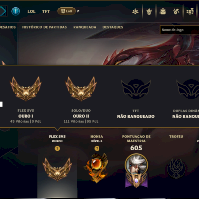 Ouro 2 com TODOS os Champs e 127 Skins ( MID / ADC )