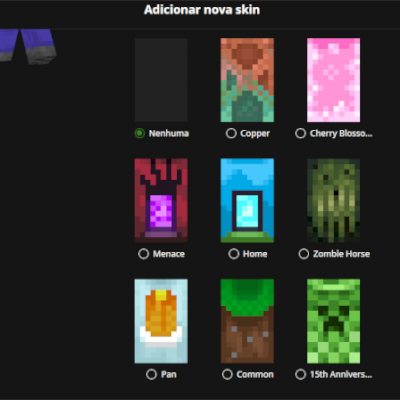 Conta de Minecraft com 8 capas