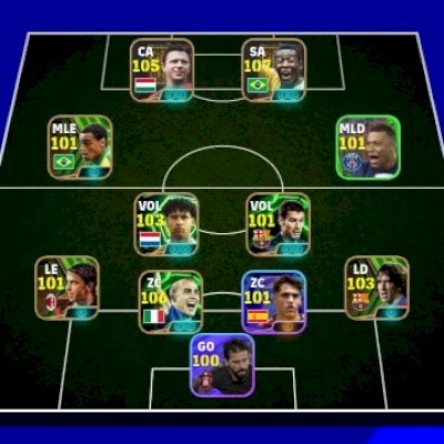 Conta Efootball 3185 Over, Pelé 107, Puskas 105, De Bruyne 105, Cannavaro 106