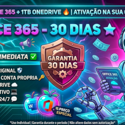 🔥 OFFICE 365 30 DIAS + 1TB ONEDRIVE 💻 | ATIVAÇÃO NA SUA CONTA |
