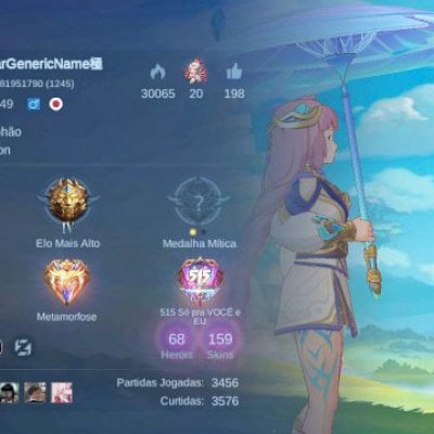 Conta Mobile Legends contendo 68 Heróis, 159 Skins e Emblemas quase ao Máximo!