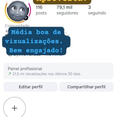 Conta Instagram 80k (orgânico). Todos seguidores reais. Perfil engajado.