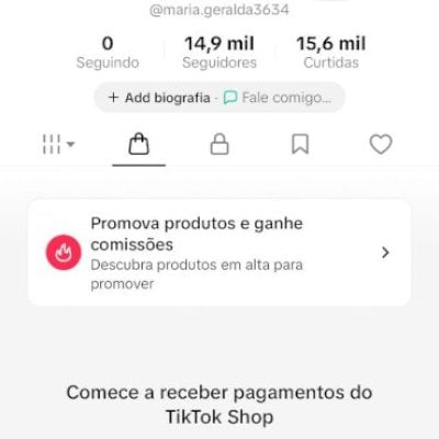 CONTA DO TIKTOK COM SHOP ATIVO, +15K SEGUIDORES E SÓ FALTA VIEWS PRA MONETIZAÇÃO