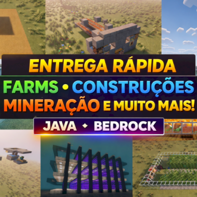 MINECRAFT SERVIÇOS - FARMS, CONSTRUÇÕES, MINERAÇÃO MUITO MAIS !!!