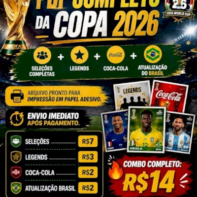 PDF Figurinhas Copa do Mundo 2026 Completo + Legends + Coca-Cola Atualização BR