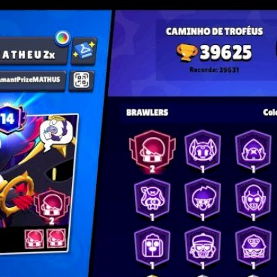 Conta de brawl com mais de 39k de troféus muitas skim rara e lendário