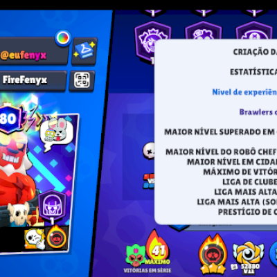 CONTA BRAWL STARS DE ELITE | QUASE 95K TROFÉUS | 80 PRESTÍGIOS | COLT WOODY
