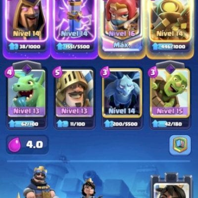 conta de clash royale varias cartas nível 16 e 10 evos