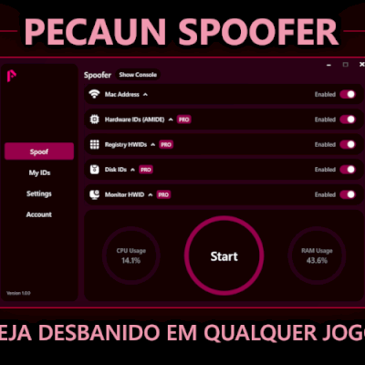 Pecaun Spoofer | Unban em qualquer jogo (Vitalício)
