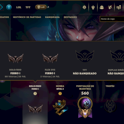 Ferro 1 com TODOS os Champs e 130 Skins +1 Prestigio da Lux