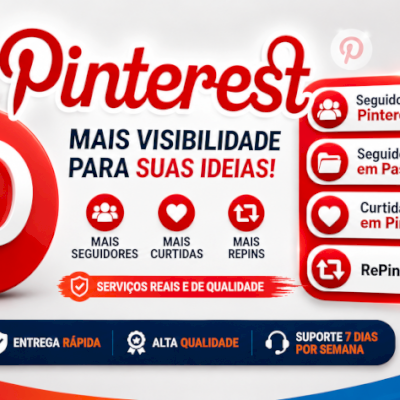 Pinterest 🌍 Seguidores, Curtidas, RePins e Seguidores em Pastas
