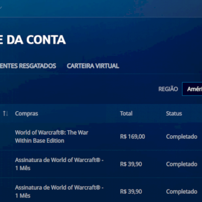 Conta wow com a nova expanção The War Within Base Edition