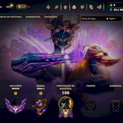 CONTA MESTRE LOL 640 PDL 60% WINRATE