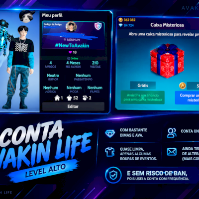 CONTA COM 360k AVACOINS E LEVEL 49. COM OPCAO DE TROCA DE EMAIL
