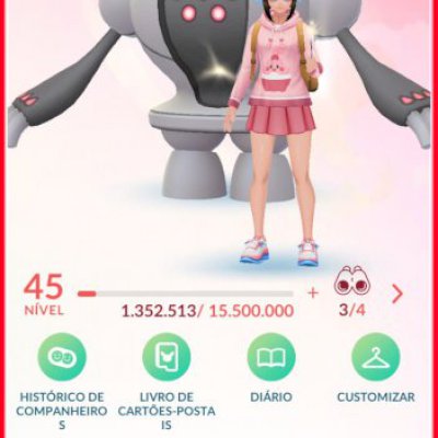 Conta Pokemon Go lvl45, 89 4*, 121 lendários, 522 shiny, 795 regitrados pokedex