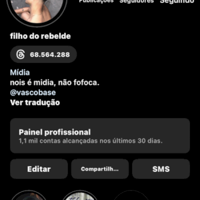 conta pessoal instagram midia pegando 4k nos storys