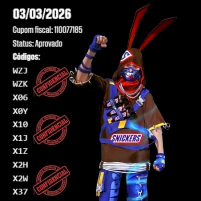 Codiguin snickers FREE FIRE / ENTREGA IMEDIATA!