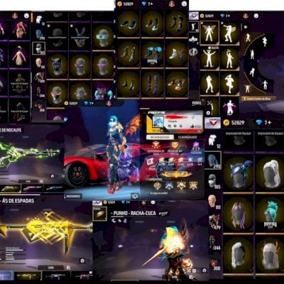 CONTA FREEFIRE RICA GEMADA, ITENS RAROS (TEM A BARBINHA)