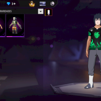 Conta Free Fire gemada (itens Naruto)