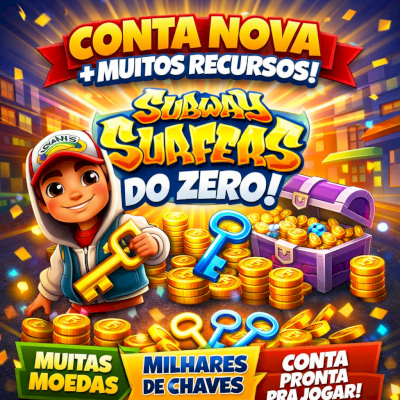 CONTA NOVA SUBWAY SURFERS + MOEDAS E CHAVES DISPONÍVEIS
