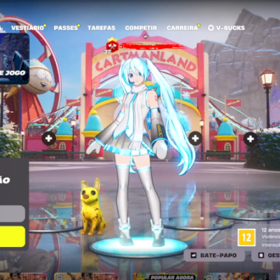 VENDO CONTA FORTNITE COM SKIN DA HATSUNE MIKU DE NATAL + PACOTÃO DO CARTI