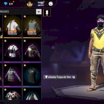 CONTINHA DE FREE FIRE COM SKIN UMP ROXA E 270 PEITORAL COM INTES E SKINS RARAS!!