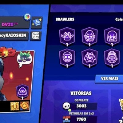 Conta de Brawl Stars Gemada, com várias skins raras e vários brawlers nível 11