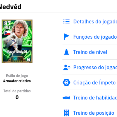 Conta Efootball com Pavel Nedved 107 e Elber 104