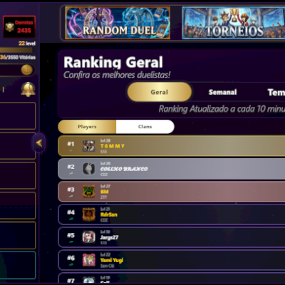 Conta Yugioh Rpg Online - Lv22 (top 6 rank) - Varias cartas do meta