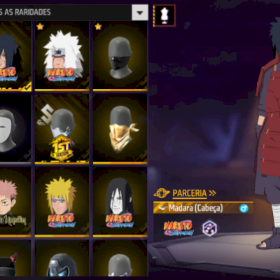 COLLAB NARUTO MADARA, MINATO, JIRAIYA+JUJUTSU KAISEN+ITENS RARO VALOR NEGOCIAVEL